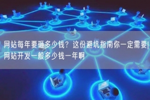 网站每年要砸多少钱？这份避坑指南你一定需要|网站开发一般多少钱一年啊